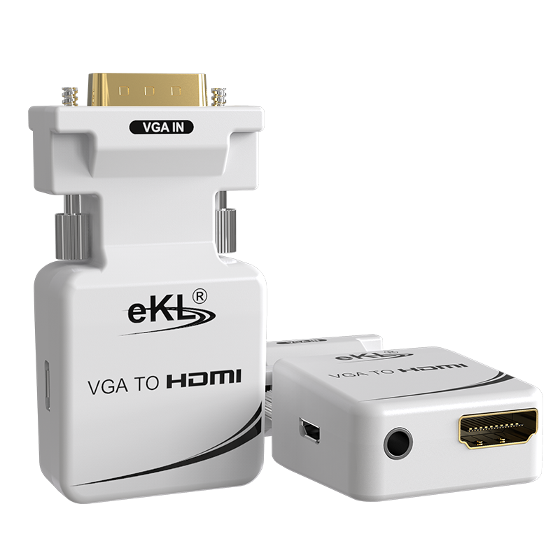 EKL VGA转HDMI转换器带音频高清转接线电脑电视投影仪视频转接头