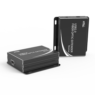 ekl USB光端机 USB2.0转光纤信号放大分配器1进4出延长器 摄像头触摸屏U盘延长线 usb光纤收发器单模 UF01