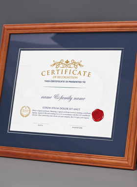 实木a4证书相框中式装裱画框授权书商标资质毕业框定制任意尺寸