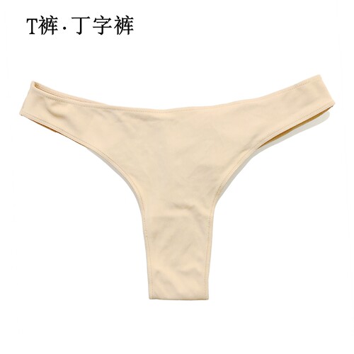 外贸出口女性感内裤纯色T裤无痕内裤低腰丁字裤黑色断码特价5条60