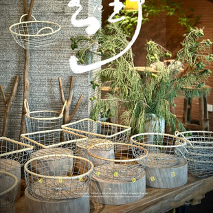 日式烘焙面包篮超市陈列筐金属网格铁艺铁丝镂空收纳篮鸡蛋点心框