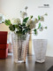 水晶玻璃花瓶高级感客厅餐桌透明插花摆件网红ins风鲜花花瓶 欧式