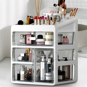 化妆品收纳盒桌面口红面膜首饰护肤防尘置物架整理抽屉梳妆台刷
