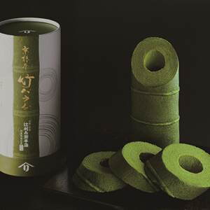 现货日本高岛屋辻利兵衛本店抹茶年轮竹筒年轮蛋糕 茶饼干 抹茶
