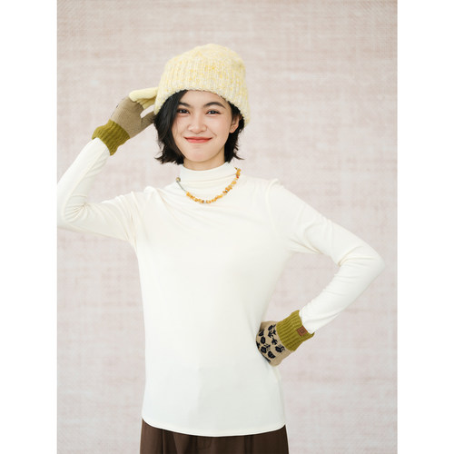 抗起球抗静电多色半高领打底衫