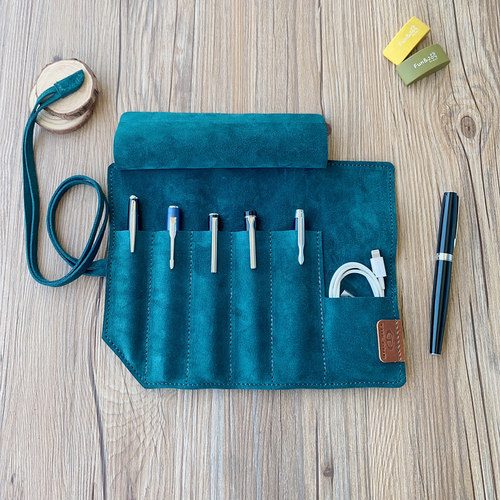 真皮简约笔袋大容量文具袋可定制