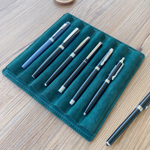 多功能桌面钢笔支架笔架真皮手工
