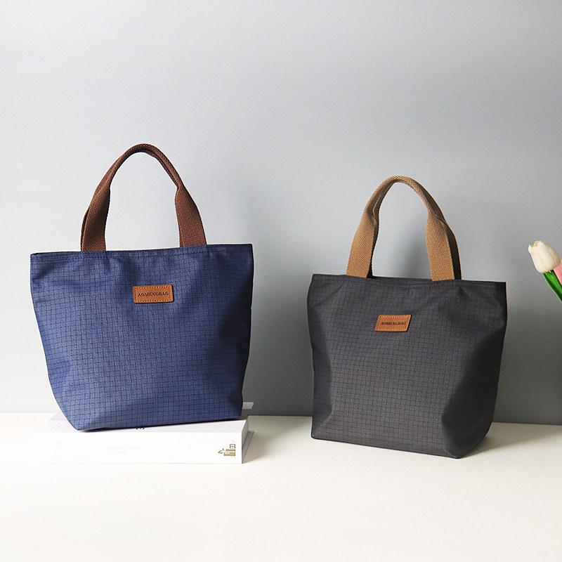 上班族带饭手提袋日式简约大容量饭盒袋学生便当包轻便杂物手拎包