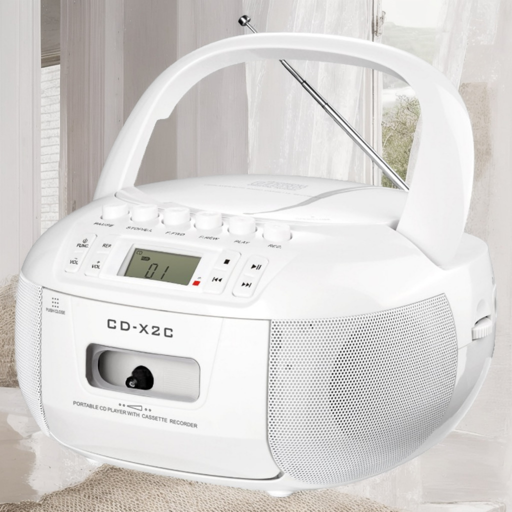 多功能CD播放器磁带蓝牙USB手提式双立体声喇叭电源电池两用