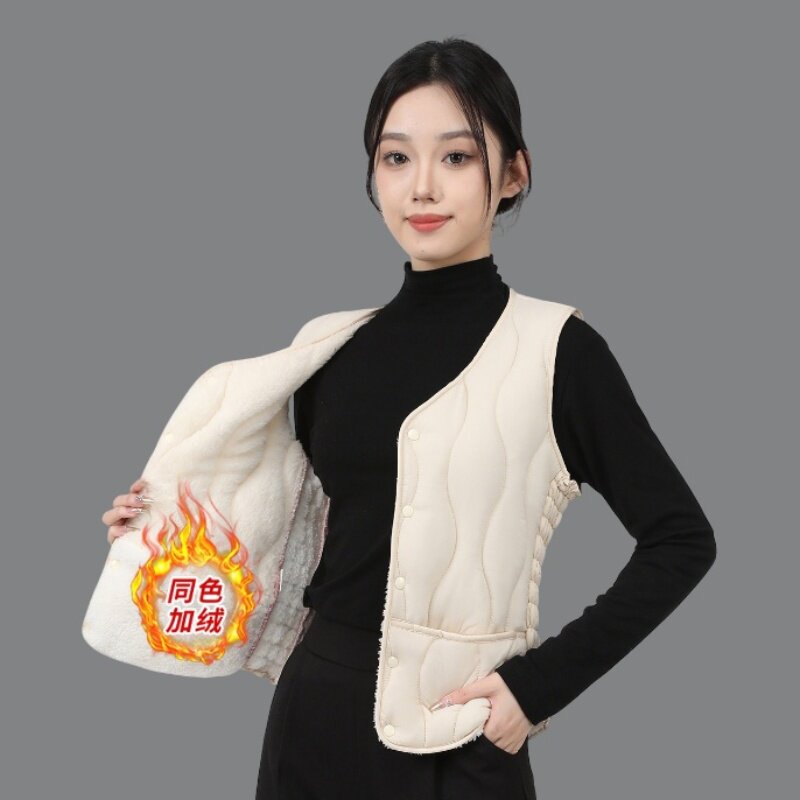 【同色一体绒】新款加绒保暖马夹