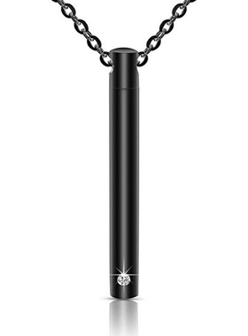 钛钢镶钻不掉色防过敏骨灰盒吊坠