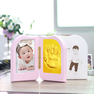 金朔宝宝手足印泥满月留念手印泥周岁纪念品婴儿小孩脚印手印摆件