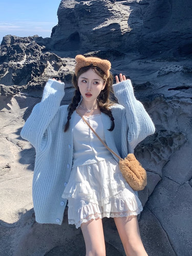 送运费险慵懒针织衫毛衣宽松外套