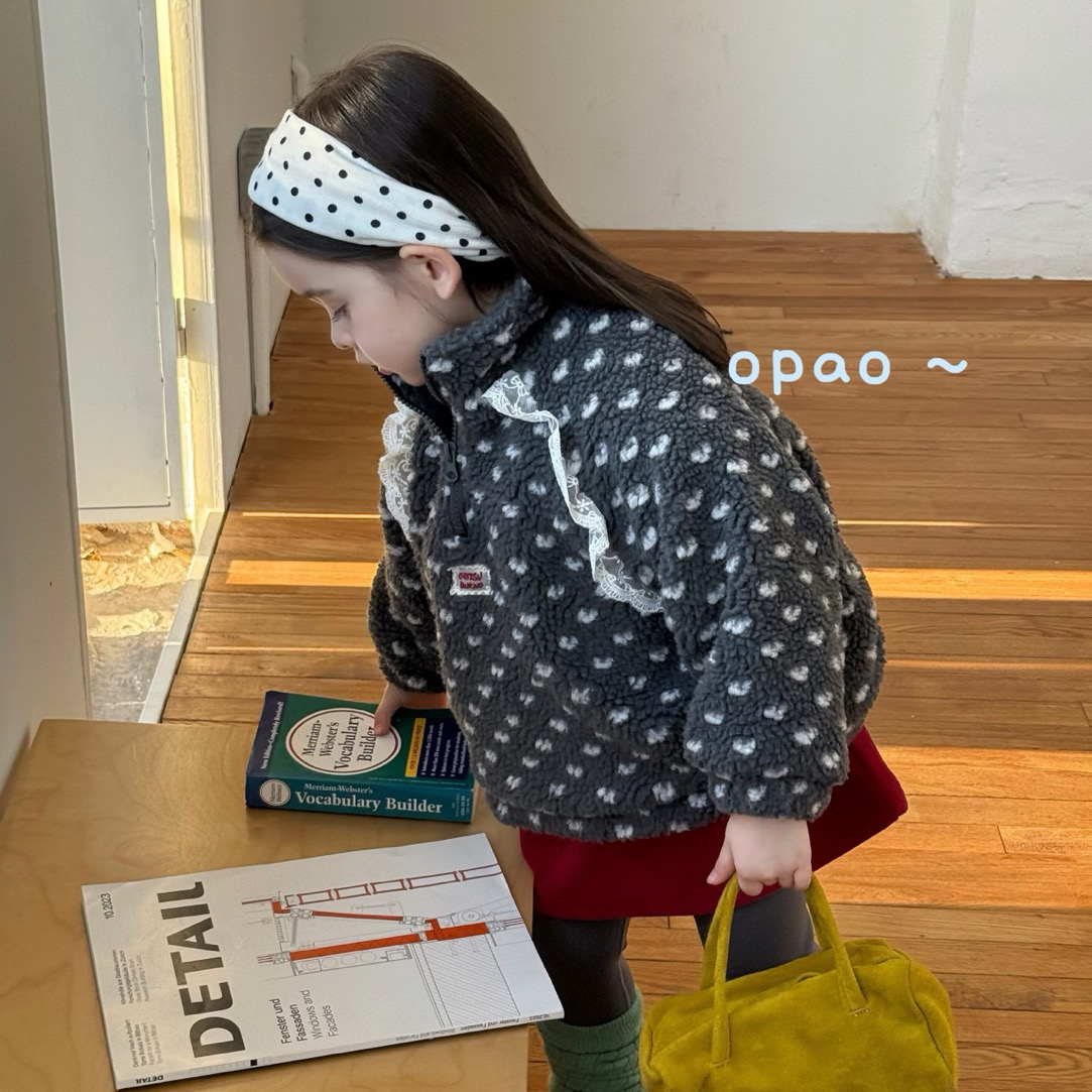 Opao 25秋冬女童拉链加厚立领卫衣8061 红色卫裙8106 打底裤8086