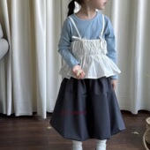 yiyaya女童半身裙秋款 百搭洋气灯笼裙5233