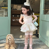 Opo 中裤 78085女童无袖 上衣 拼纱娃娃衫 26夏