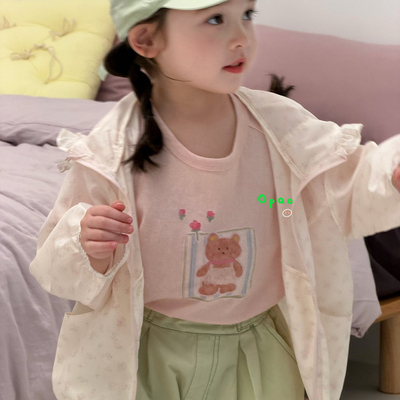 26夏 opao 女童轻薄外套7775 小熊短袖 8118 绿色裤子 8121