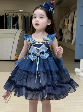 26夏 Kiai  812301女童兔子警官纱裙生日礼服连衣裙