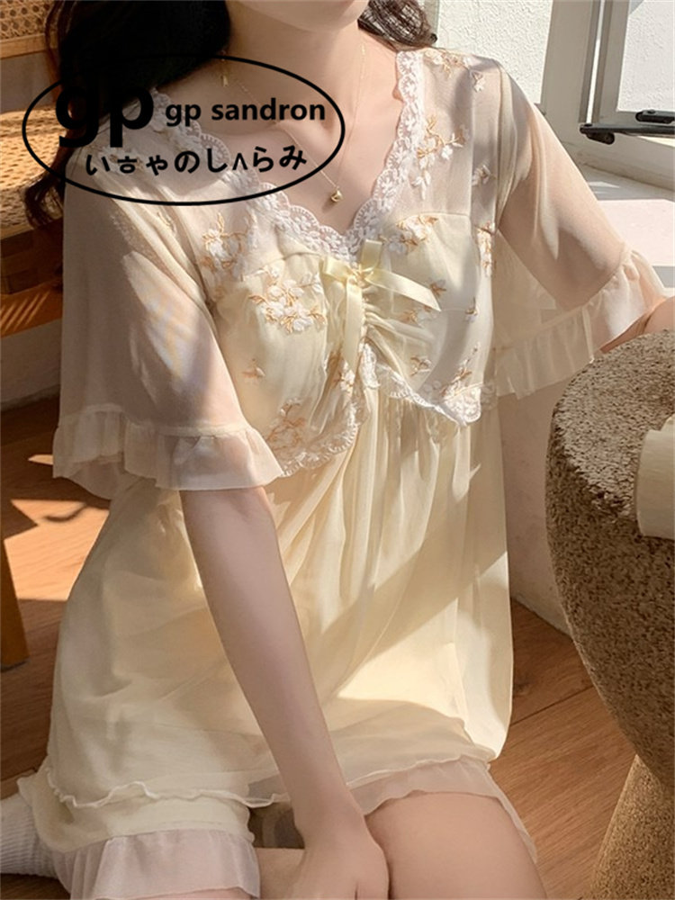 日本gp宫廷睡衣女夏公主风家居服