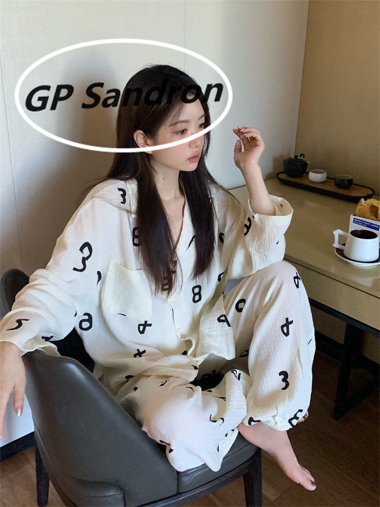 日本gp睡衣女纯棉慵懒风家居服