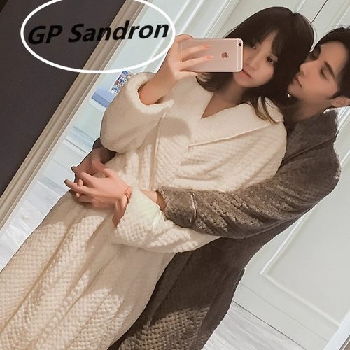 日本gp睡袍女情侣法兰绒睡衣