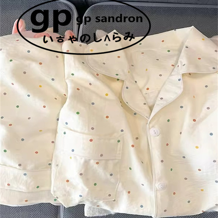 日本gp带胸垫彩色波点睡衣女