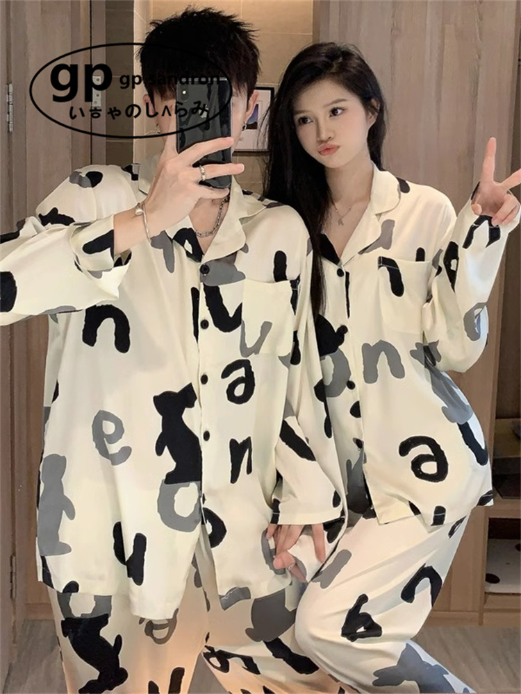日本gp睡衣女卡通字母家居服