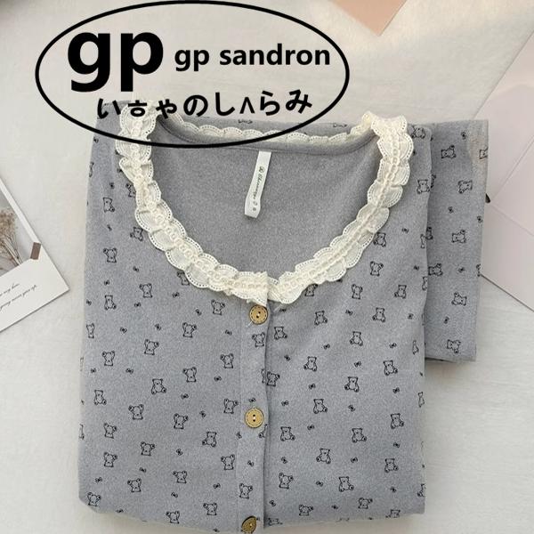 日本GP德绒睡衣女加厚蕾丝开衫