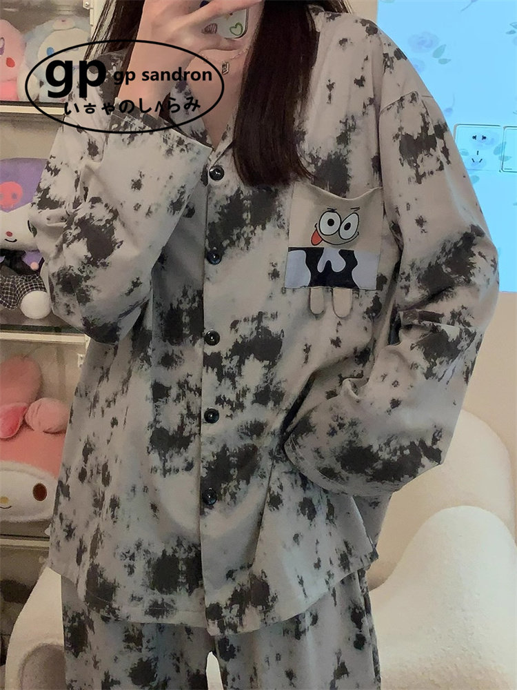 日本gp纯棉睡衣女卡通家居服男士