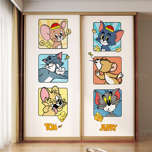 儿童房卧室布置衣柜门翻新贴纸卡通装饰租房柜子改造贴画自粘防水