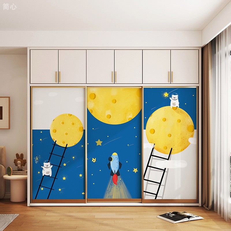 儿童房改造衣柜卡通贴纸