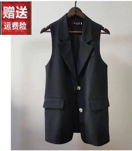西服马甲女外套韩版中长款小个子无袖坎肩大码马夹网红背心外穿春