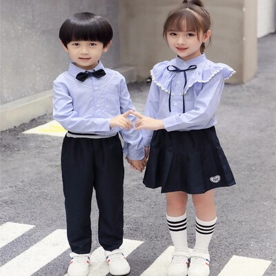 儿童合唱演出服背带裤套装中小学生英伦学院风朗诵表演服长袖校服