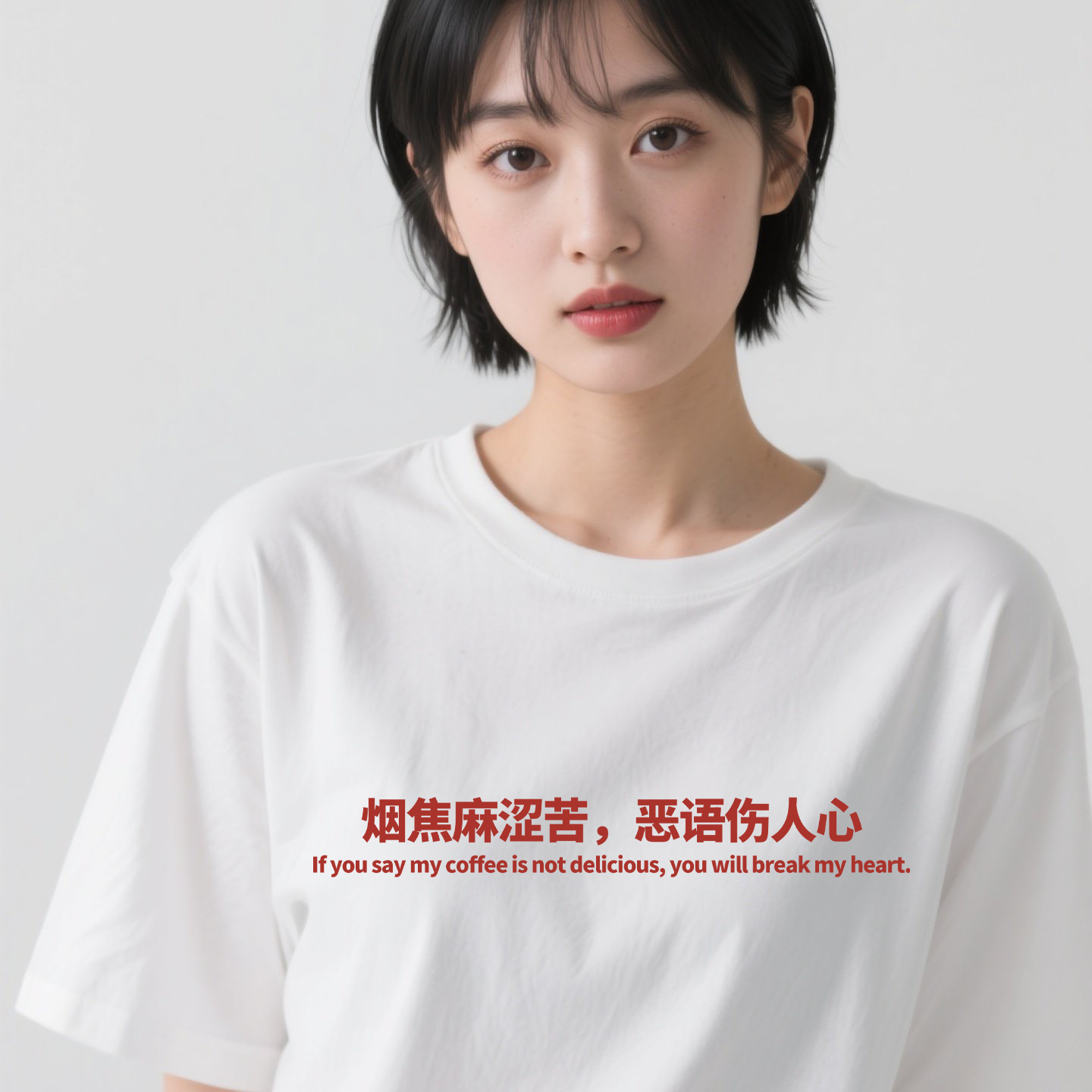 咖啡师穿搭短袖t恤男夏季