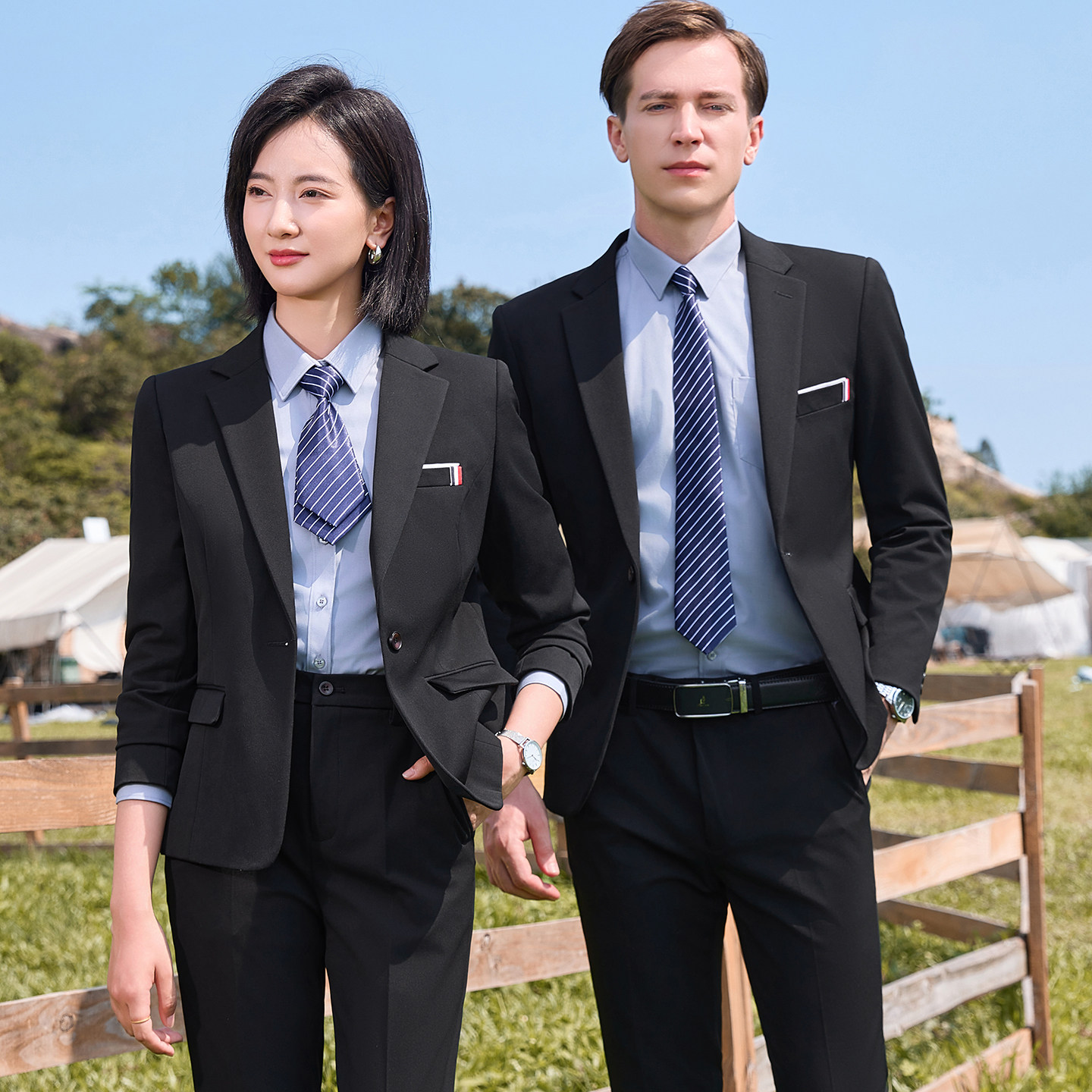 职业西装套装男女同款商务休闲西服酒店接待售楼工作服物业工装秋