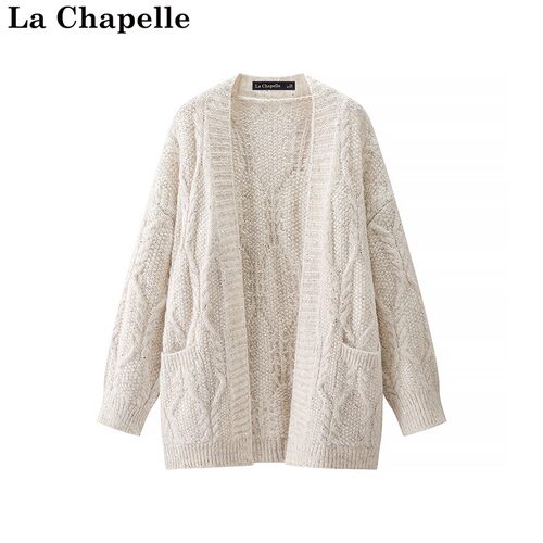 拉夏贝尔/La Chapelle秋季新款慵懒风宽松显瘦气质通勤长袖针织衫