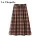 拉夏贝尔 复古格子毛呢高腰显瘦A字半身裙女 新款 Chapelle冬季