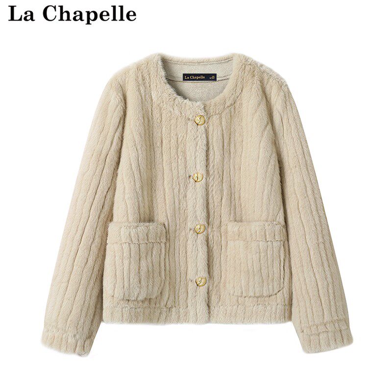 拉夏贝尔/La Chapelle秋冬小香风皮毛一体外套加厚保暖仿貂绒上衣使用感如何?