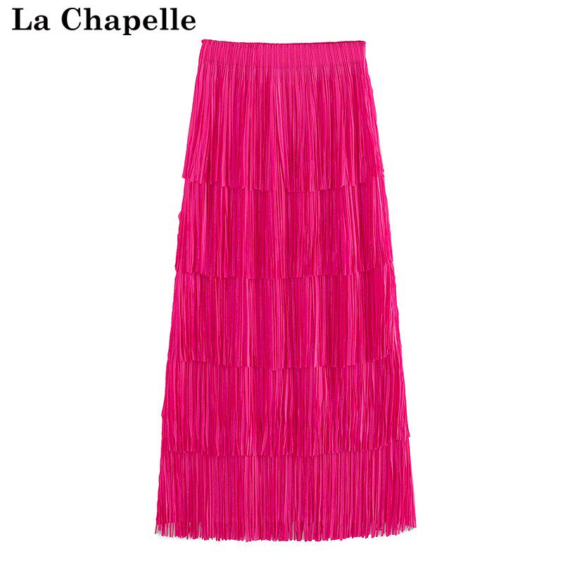 拉夏贝尔/La Chapelle夏季新款流苏拼接裙子女高腰百搭显瘦半身裙高性价比高么？