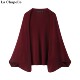 Chapelle秋冬新款 针织衫 拉夏贝尔 女披肩斗篷外搭宽松开衫 上衣