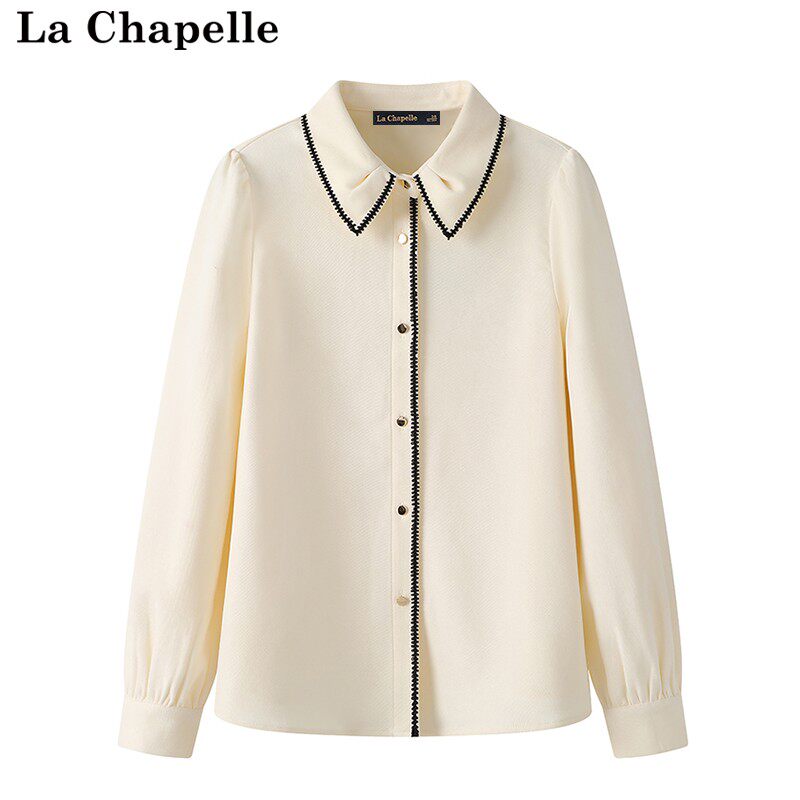 拉夏贝尔/La Chapelle秋季2023新款娃娃领法式磨毛洋气长袖衬衣女怎么看?