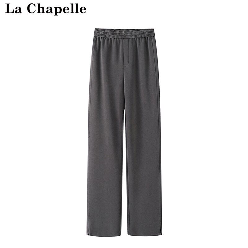 拉夏贝尔/La Chapelle秋季新款松紧腰阔腿裤灰色显瘦休闲裤长裤女使用感如何?