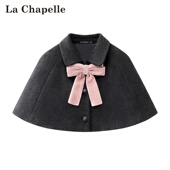Chapelle秋冬新款 蝴蝶结外搭斗篷式 拉夏贝尔 披肩气质厚款 外套