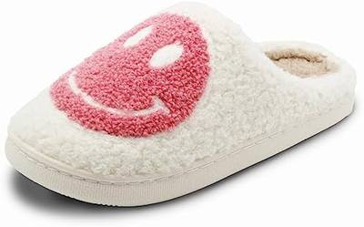 Retro Fuzzy Face Slippers for Women Men  Soft Plush Warm Sli