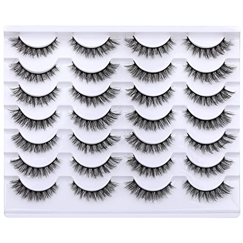 Newcally Cat Eye Lashes Natural Look False Eyelashes Short W