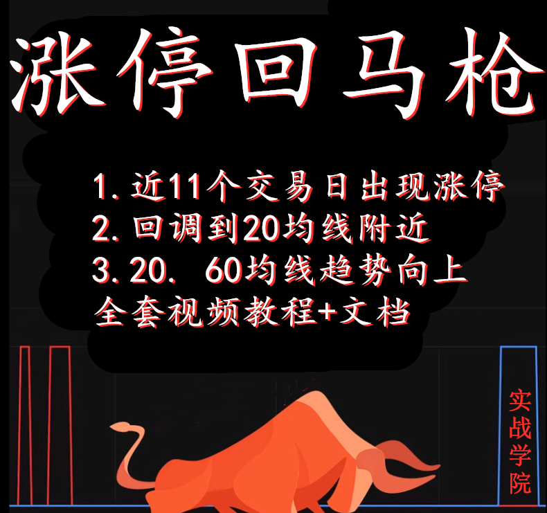 涨停回马枪战法 龙回头短线回落低吸股票教程炒股游资视频奥义