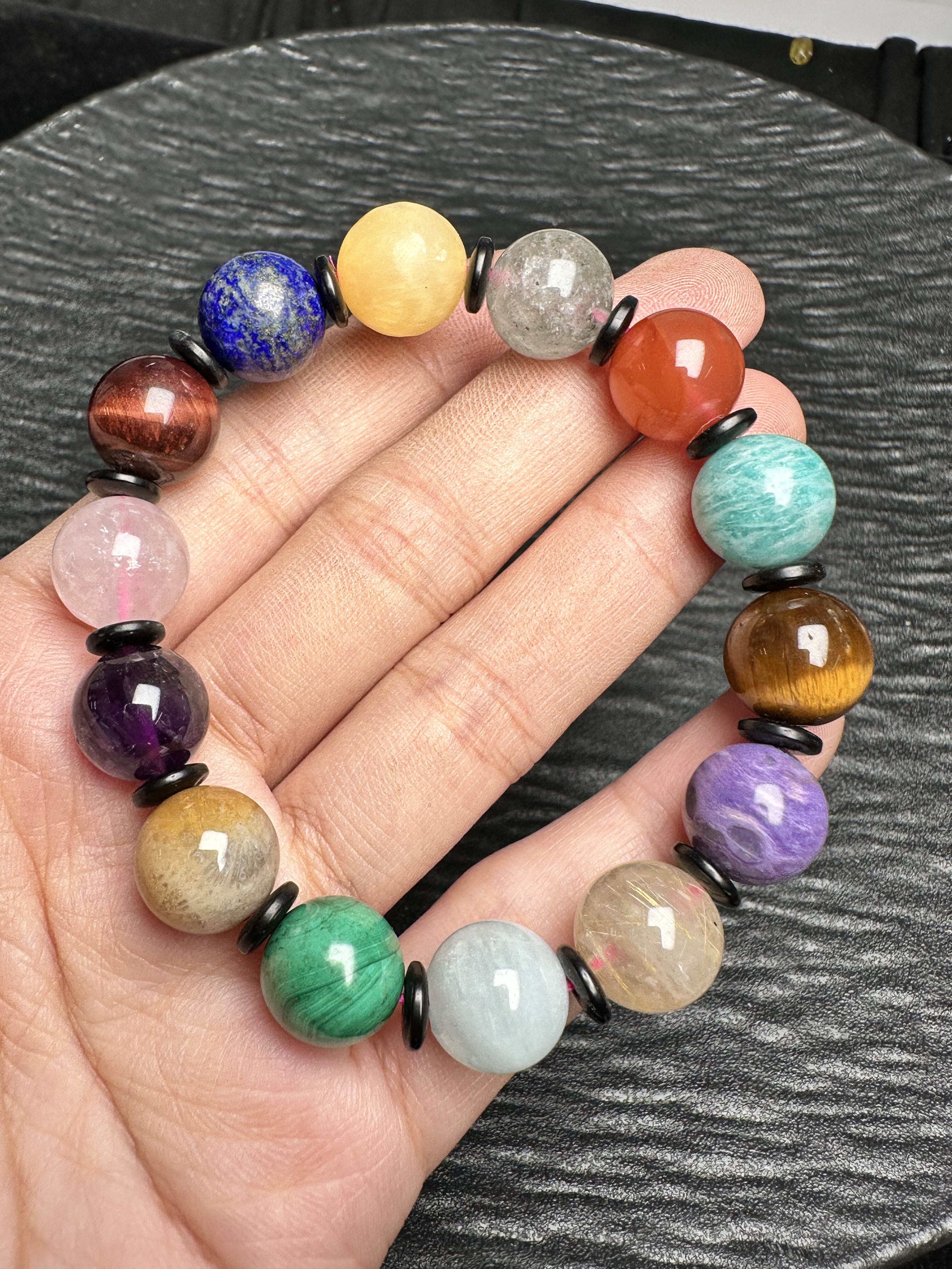 纯天然多宝圆珠手链 百搭时尚 尺寸10MM 重量37.6克 保真