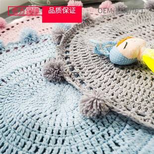 配饰 纯色镂空地垫手工地垫 软装 儿童房飘窗垫地毯 摄影道具 新款