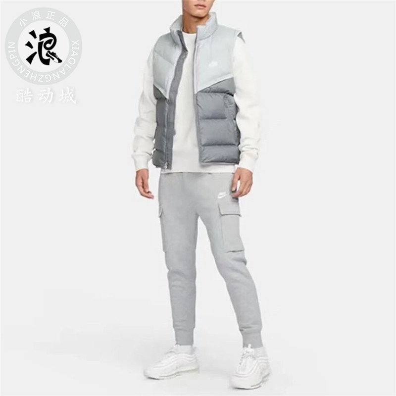 Nike耐克冬季男子运动休闲宽松保暖立领羽绒服马甲外套FB8184-077 运动服/休闲服装 羽绒马甲 原图主图