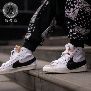 耐克男女 Blazer Mid‘77 100 Nike Jumbo黑白解构机能板鞋 DD3111